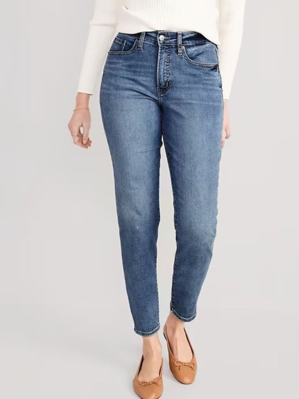 Old Navy Women's Straight Leg Jeans in Blue Denim